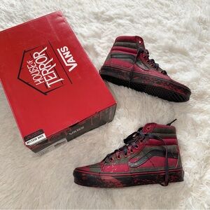 Vans Red and Brown Blood Splatter Nightmare on Elm Street House of Terror Vans